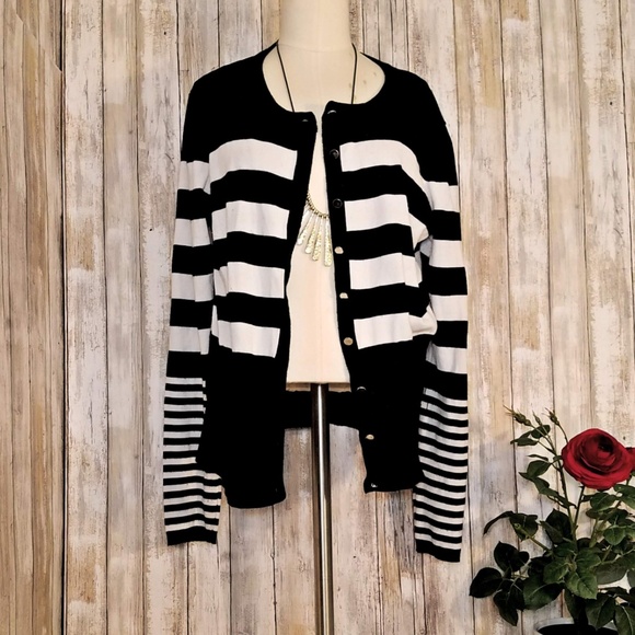 Grace Elements Sweaters - SALE 3 Grace Element black   striped cardigan XL